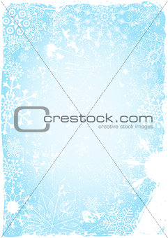 Blue grungy christmas card