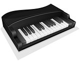 Vector icon. Small black piano