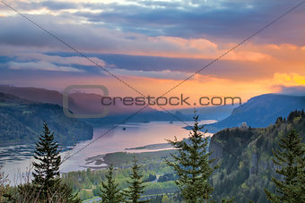 Sunrise Over Crown Point at Columbia River Gorge