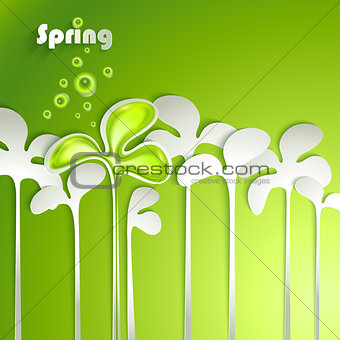 Abstract paper spring plants