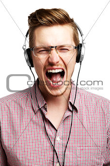Listening to music and singing with headphones