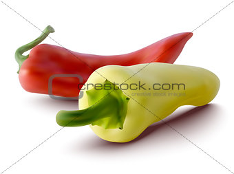 vector red and yellow peppers