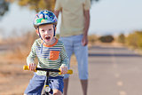 little boy biking