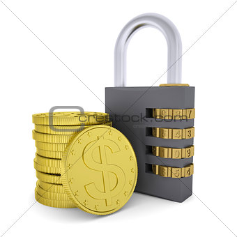 Golden Dollars and combination lock