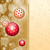 Christmas balls on abstract background