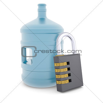 Water bottle and combination lock