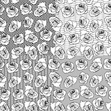 Four vector seamless rose patterns on separate layers