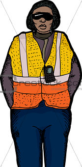 Isolated Worker in Safety Vest
