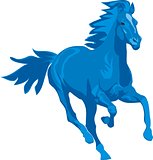 Prancing blue horse