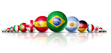 Brazil 2014, soccer football balls group with teams flags