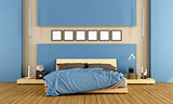 Contemporary blue bedroom