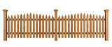 Wooden fence on white