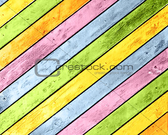 Old wooden boards of multicolor