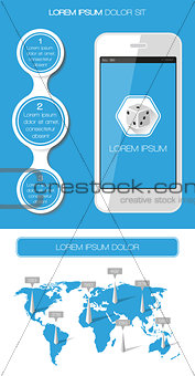 Ui, infographics and web elements including flat design. Vector illustration.
