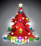 Decotrated Vector Christmas Tree