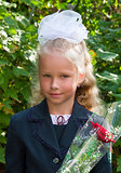 Portrait of nice little schoolgirl
