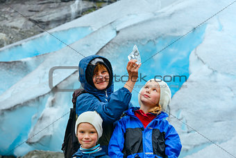 Family near Nigardsbreen glacier (Norway)