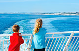 Children on the deck of the ship