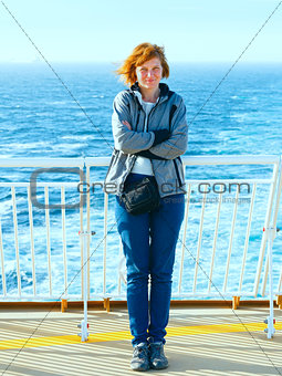 Woman on the deck of the ship