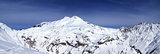 Panoramic view on mount Elbrus and off-piste slope