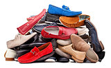 Pile of various men shoes, with clipping path