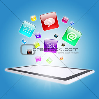 Tablet PC and program icons