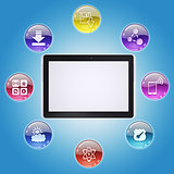 Tablet PC and program icons