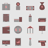 Business color icons on gray background