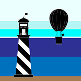 Create lighthouse and balloon scenery