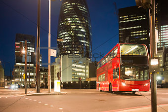 Red Bus in City of London 