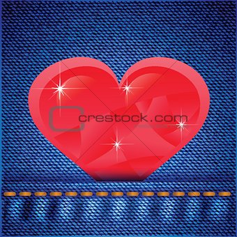 jeans background with heart