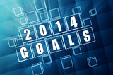 new year 2014 goals in blue glass blocks
