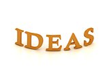 IDEAS sign with orange letters 