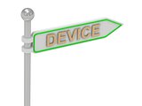3d rendering of sign with gold "DEVICE"