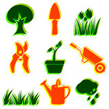 Set of garden icons. 