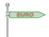 3d rendering of sign with gold "EURO"