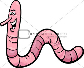 earthworm character cartoon illustration