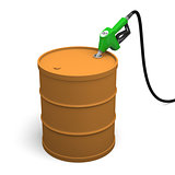 Filling petrol barrel