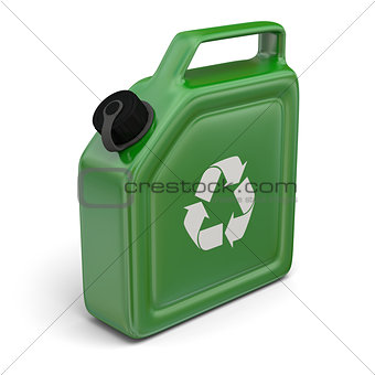 Jerry can with recycling sign