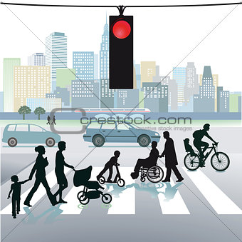 Pedestrians on crosswalks