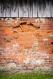 Red brick wall background 
