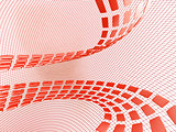 red abstract cubes on the light netted background