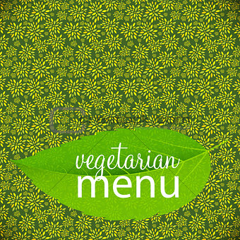 Vegetarian Menu Template  Vector Illustration