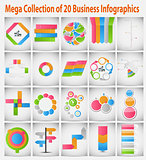 Mega collection  infographic template business concept vector il