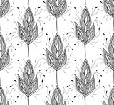 seamless pattern with abstract leaves