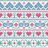 seamless pattern embroidery cross-stitch style