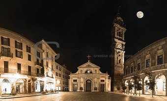 Varese, piazza San Vittore Lombardy - Italy, Night view