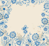 Decorative background with blue flowers
