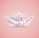  Background with paper boat 