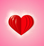  Background with  red paper heart 